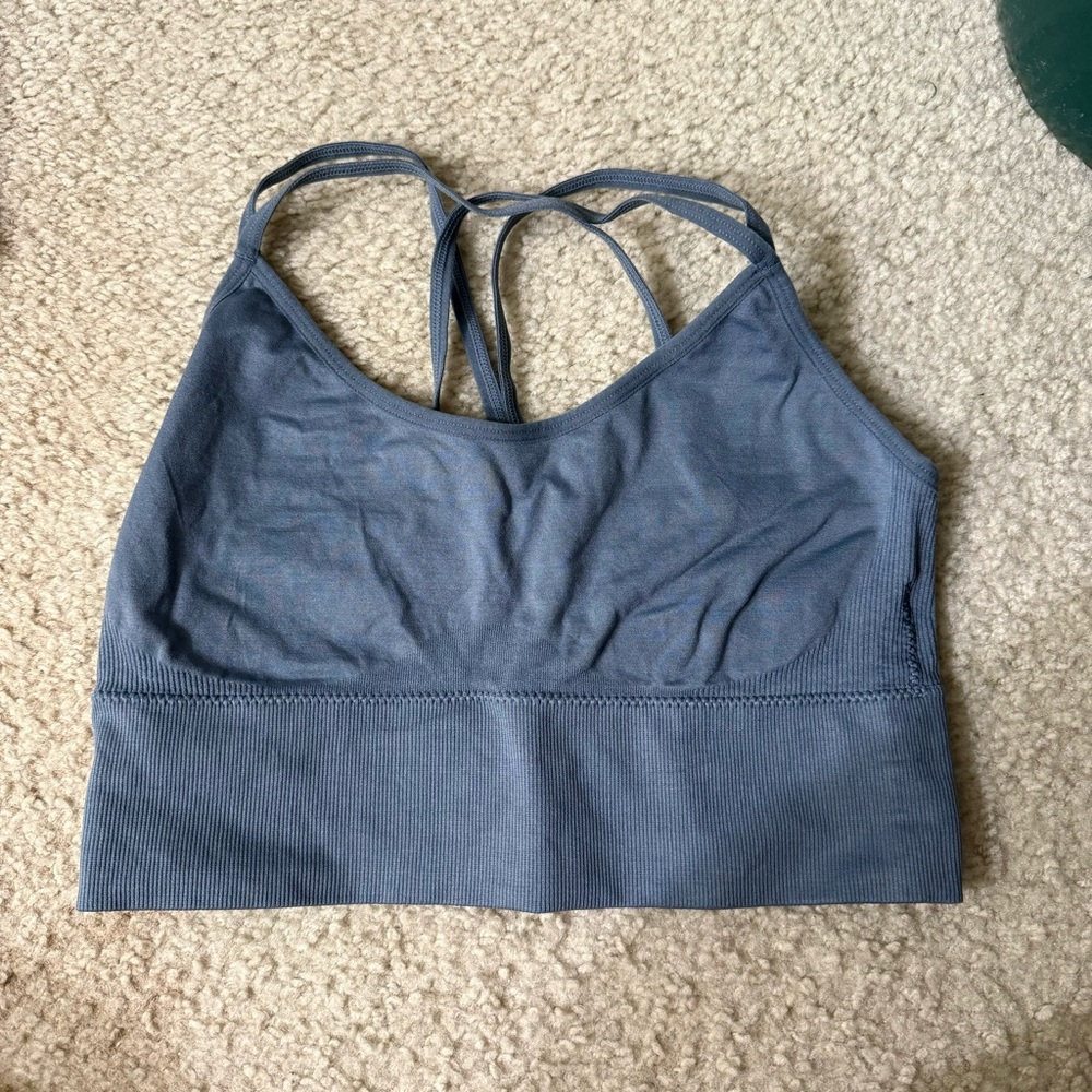Blue sports bra